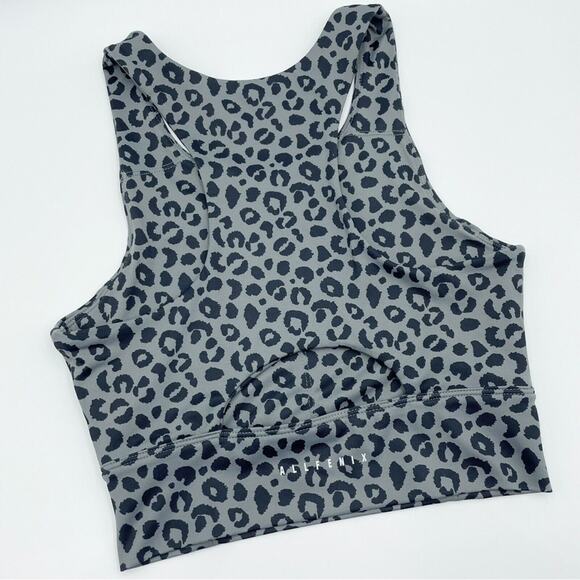 Anthropologie Allfenix Sports Bra Leopard Gray Charcoal Jagger Longbody - Picture 3 of 5